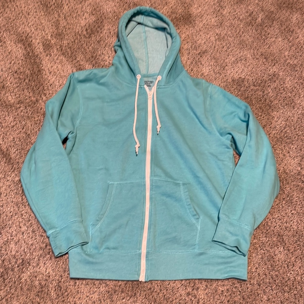 Intriguing threads blue zip up hoodie